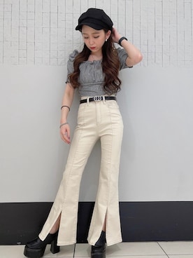 「one way（ワンウェイ）のアイテム」を使った、onewayさん（レディース・156cm）の春コーディネート