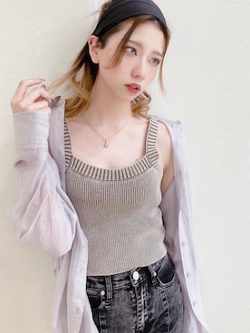 「ニットビスチェ」｜onewayさん（レディース・160cm）の春コーディネート