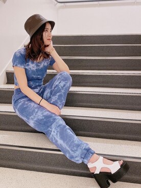 「one way（ワンウェイ）のアイテム（スウェットパンツ）」を使った、onewayさん（レディース・160cm）の春コーディネート