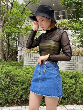 「one way（ワンウェイ）のアイテム（帽子）」を使った、onewayさん（レディース・160cm）の春コーディネート