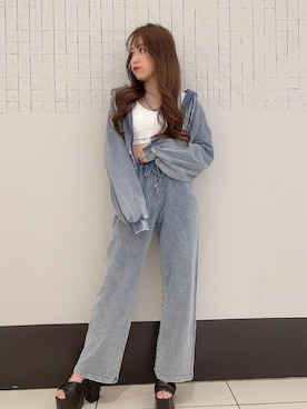 「one way（ワンウェイ）のアイテム（スウェットパンツ）」を使った、onewayさん（レディース・153cm）の春コーディネート