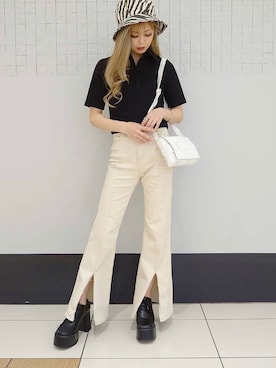 「one way（ワンウェイ）のアイテム（帽子）」を使った、onewayさん（レディース・153cm）の春コーディネート
