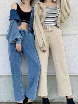 「one way（ワンウェイ）のアイテム（スウェットパンツ）」を使った、onewayさん（レディース・164cm）の春コーディネート