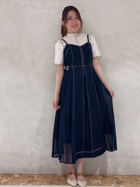 「メロートップス」｜「アイテム（ワンピース）」を使った、onewayさん（レディース・158cm）の春コーディネート