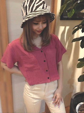 「one way（ワンウェイ）のアイテム（帽子）」を使った、onewayさん（レディース・158cm）の春コーディネート