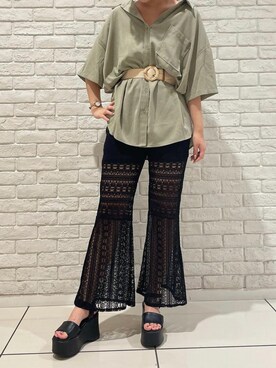 「NOMAE（ノーマエ）のアイテム（パンツ）」を使った、onewayさん（レディース・158cm）の春コーディネート