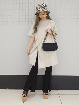 「one way（ワンウェイ）のアイテム（帽子）」を使った、onewayさん（レディース・153cm）の夏コーディネート