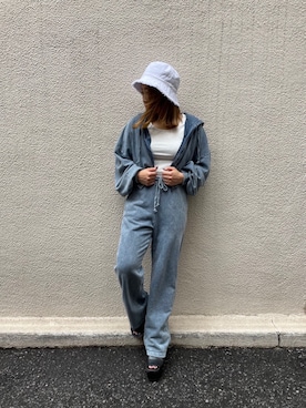 「one way（ワンウェイ）のアイテム（帽子）」を使った、onewayさん（レディース・156cm）の夏コーディネート