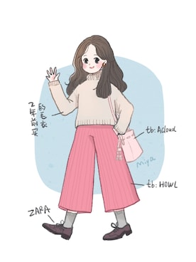 「HOWL（ハウル）のアイテム」を使った、Miyaさん（レディース・160cm）の冬コーディネート