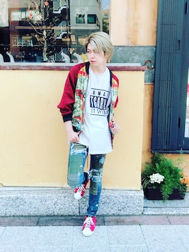 「OVERDESIGN（オーバーデザイン）のアイテム」を使った、AZMAXXXさん（メンズ・174cm）の春コーディネート