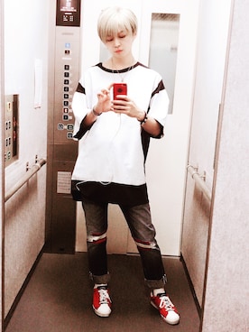 「FACETASM（ファセッタズム）のアイテム（パンツ）」を使った、AZMAXXXさん（メンズ・174cm）の夏コーディネート