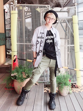 「KMRii（ケムリ）のアイテム（シューズ）」を使った、AZMAXXXさん（メンズ・174cm）の夏コーディネート