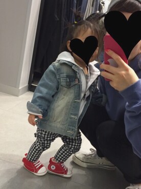 「お買い物」｜「アイテム（デニムジャケット）」を使った、soraさん（キッズ・80cm）の冬コーディネート