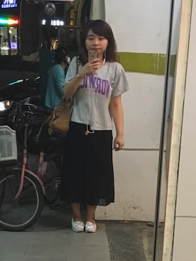 「R&BBのアイテム」を使った、Jenny Chengさん（レディース・155cm）の夏コーディネート