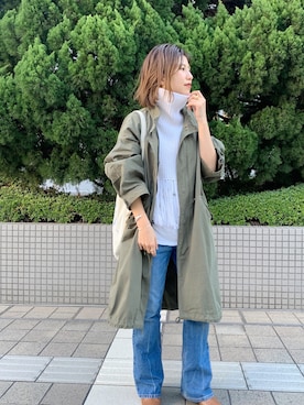 「SHENERY」｜「アイテム（モッズコート）」を使った、NAMAI_154cmさん（レディース・154cm）の冬コーディネート