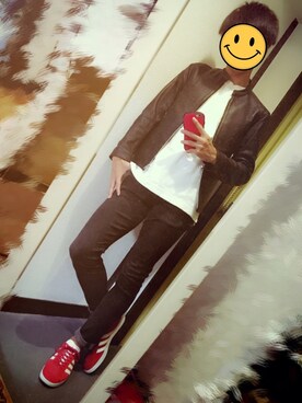 「Daniel Wellington」｜「アイテム（ライダースジャケット）」を使った、Nさん（メンズ・167cm）の秋コーディネート