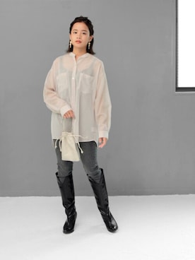 「サイドジップ」｜sr__aさん（レディース・152cm）の秋コーディネート