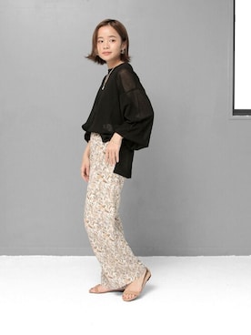 「アイテム（サンダル、オレンジ系）」を使った、sr__aさん（レディース・152cm）の春コーディネート