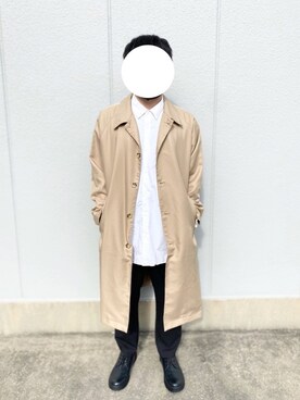 「SPINNS（スピンズ）のアイテム（ステンカラーコート）」を使った、𝐍𝐀𝐎𝐘𝐀さん（メンズ・172cm）の冬コーディネート