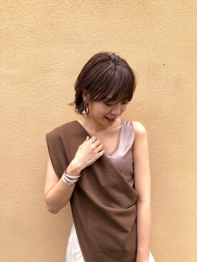 「秋のブラウンスタイル」｜「アイテム（その他）」を使った、KAORIさん（レディース・163cm）の秋コーディネート