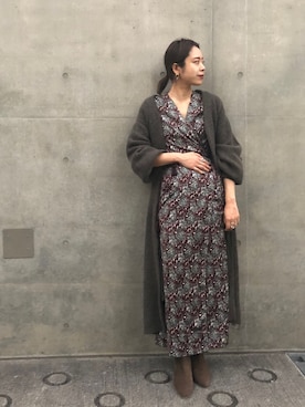 「ETRE TOKYO（エトレトウキョウ）のアイテム（その他アウター）」を使った、KAORIさん（レディース・163cm）の秋コーディネート