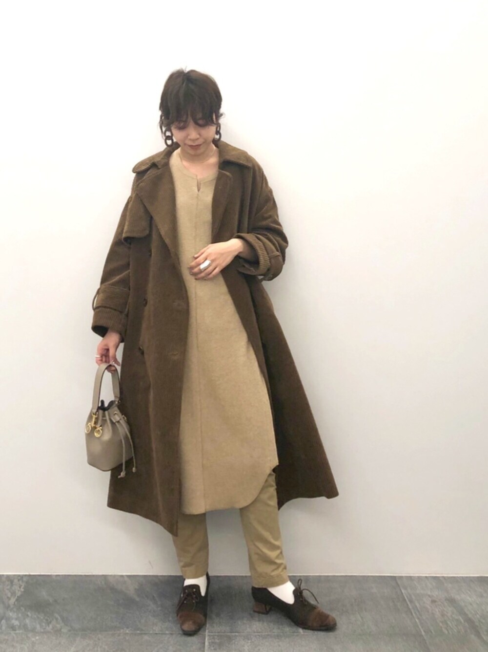 etre tokyo コーデュロイルーズトレンチコート