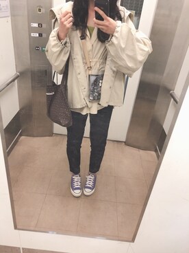 「CONVERSE（コンバース）の＜CONVERSE（コンバース）＞ALL STAR オールスター スニーカー ◆（スニーカー）」を使った、N.さん（レディース・170cm）の春コーディネート