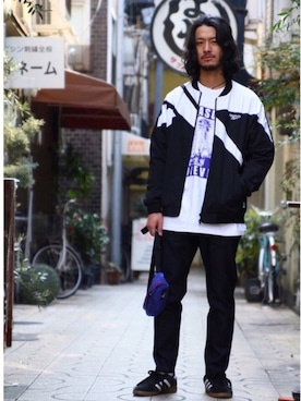 「Reebok（リーボック）のアイテム（ブルゾン）」を使った、環王さん（メンズ・177cm）の春コーディネート