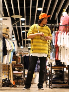 「Journal Standard TRISECT（トライセクト）のアイテム（トップス）」を使った、環王さん（メンズ・177cm）の夏コーディネート