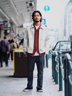 「BOW WOW（バウワウ）のアイテム」を使った、環王さん（メンズ・177cm）の春コーディネート