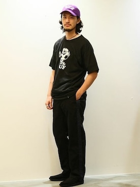 「JOURNAL STANDARD（ジャーナルスタンダード）のアイテム（帽子）」を使った、環王さん（メンズ・177cm）の夏コーディネート