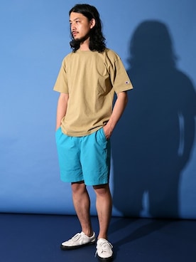 「Champion（チャンピオン）のアイテム（その他パンツ）」を使った、環王さん（メンズ・177cm）の春コーディネート