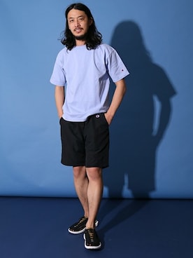 「Champion（チャンピオン）のアイテム（その他パンツ）」を使った、環王さん（メンズ・177cm）の春コーディネート