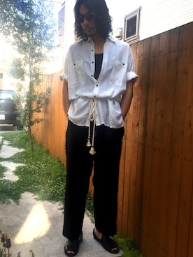 「CHAMULA（チャムラ）のアイテム（サンダル）」を使った、ntmさん（メンズ・174cm）の夏コーディネート