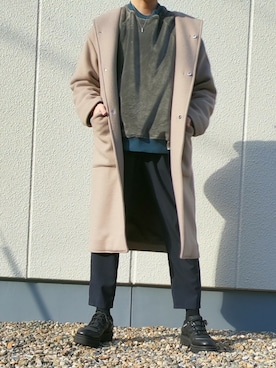「N.HOOLYWOOD（N.ハリウッド）のアイテム（スウェット）」を使った、Kさん（メンズ・168cm）の冬コーディネート