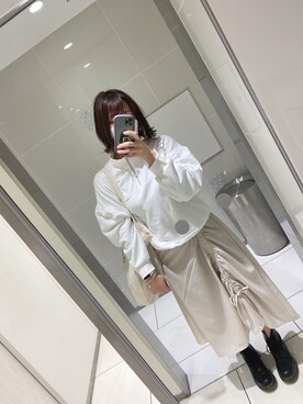 「Dr. Martens（ドクターマーチン）のDr.ﾏｰﾁﾝ　1460　8ホール（ブーツ）」を使った、くろさん（レディース・165cm）の春コーディネート