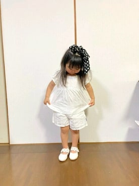 「Moujonjon（ムージョンジョン）のアイテム（スカート）」を使った、こどもの森e-shopさん（キッズ・100cm）の夏コーディネート