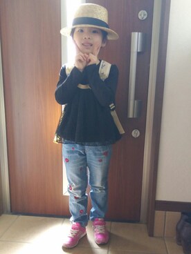 myumyu使用「ロペピクニック（【ROPE' PICNIC KIDS】ストローカンカン帽）」的時尚穿搭