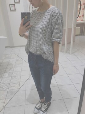 「CONVERSE（コンバース）のconverse（コンバース） ALL STAR OX（オールスターOX）（スニーカー）」を使った、＊ Honn ＊さん（レディース・155cm）の春コーディネート