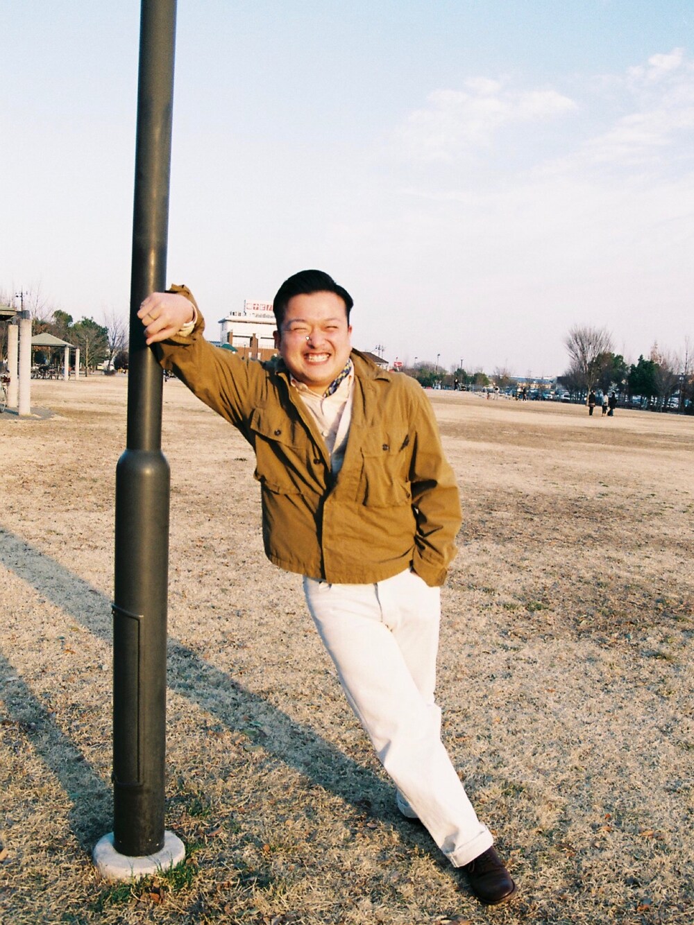 「45Rのアイテム（ブルゾン、ベージュ系）」を使った、たくそんさん（メンズ・178cm）の冬コーディネートの1枚目の写真