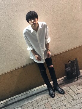「SHAREEF（シャリーフ）のアイテム（バッグ）」を使った、きよさん（メンズ・171cm）の夏コーディネート