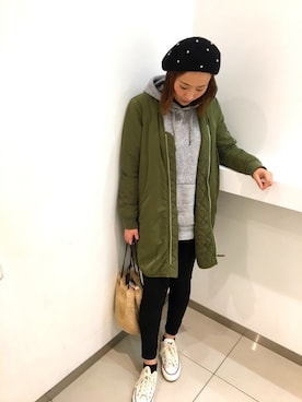 「Right-on（ライトオン）のアイテム（その他アウター）」を使った、NIINA34さん（レディース・158cm）の冬コーディネート