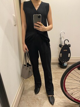 「VASIC（ヴァジック）のアイテム（トートバッグ）」を使った、AYAさん（レディース・157cm）の秋コーディネート