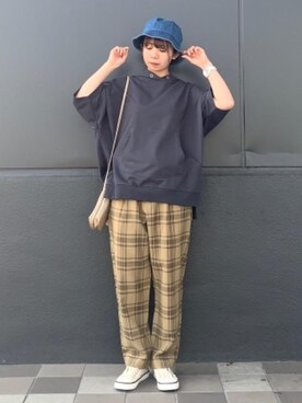 「涼しくて軽い「涼・軽パンツ」」｜「アイテム（スリッポン）」を使った、coen  ますみつさん（レディース・158cm）の春コーディネート