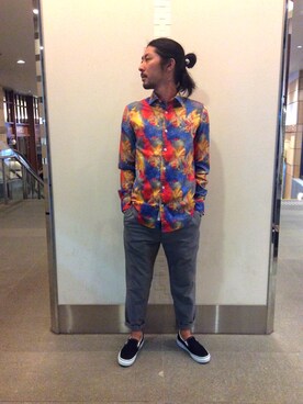 「GANESH（ガネーシュ）のアイテム」を使った、misoさん（メンズ・168cm）の春コーディネート