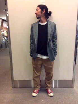 「ARMURE（アルミュール）のアイテム（テーラードジャケット）」を使った、misoさん（メンズ・168cm）の春コーディネート