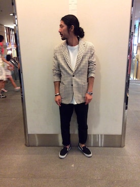 「T-JACKET（ティージャケット）のアイテム」を使った、misoさん（メンズ・168cm）の夏コーディネート