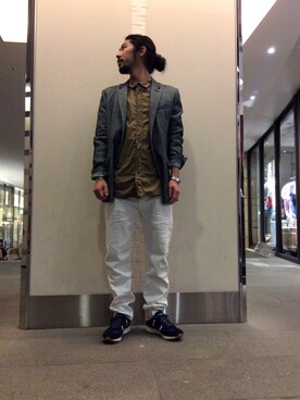 「ARMURE（アルミュール）のアイテム（テーラードジャケット）」を使った、misoさん（メンズ・168cm）の夏コーディネート