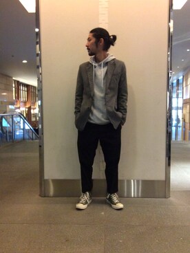 「ゆるコーデ」｜「アイテム（テーラードジャケット、その他）」を使った、misoさん（メンズ・168cm）の春コーディネート