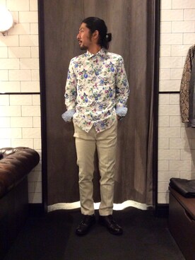 「GANESH（ガネーシュ）のアイテム」を使った、misoさん（メンズ・168cm）の春コーディネート